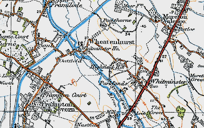 Old map of Whitminster Ho in 1919