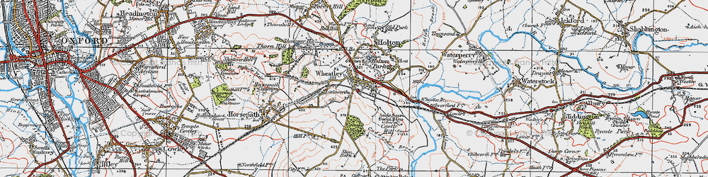 Old map of Wheatley in 1919