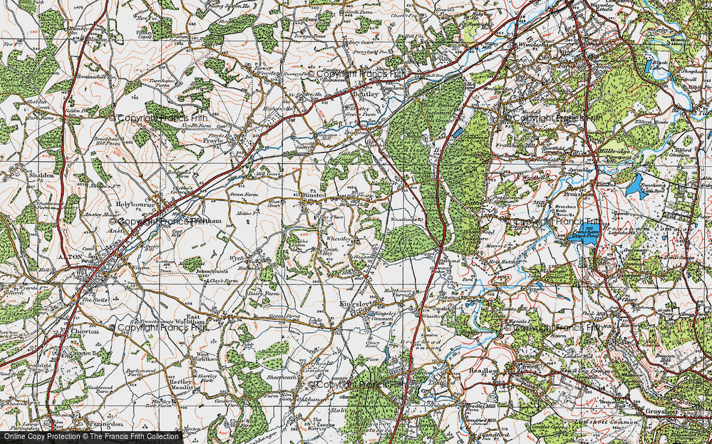 Old Map of Historic Map covering Binstead Place in 1919