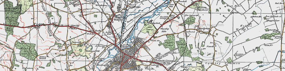 Old map of Bentley Common in 1923