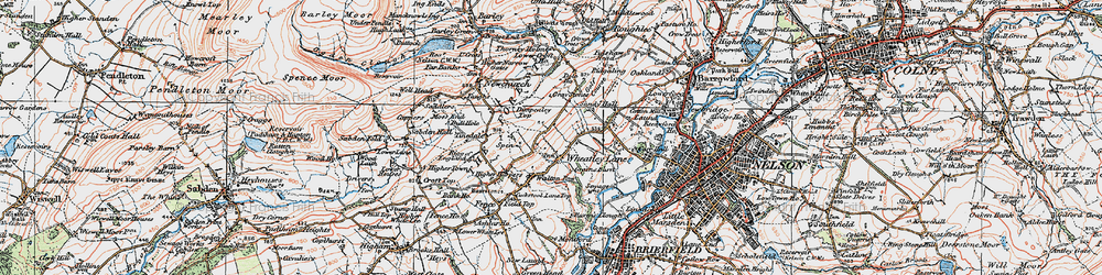 Old map of Cuckstool Lane Top in 1924