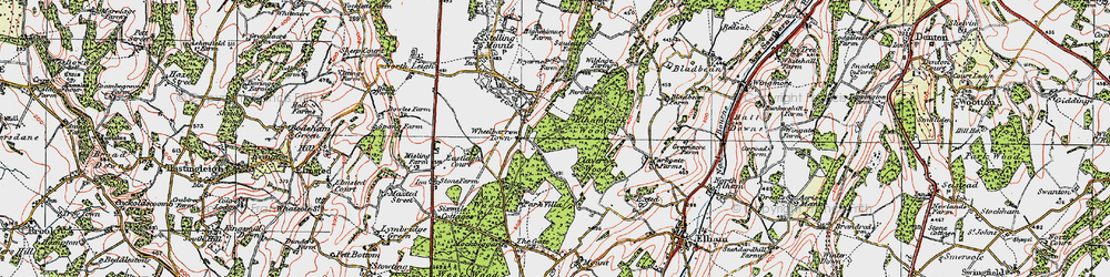 Old map of Wheelbarrow Town in 1920