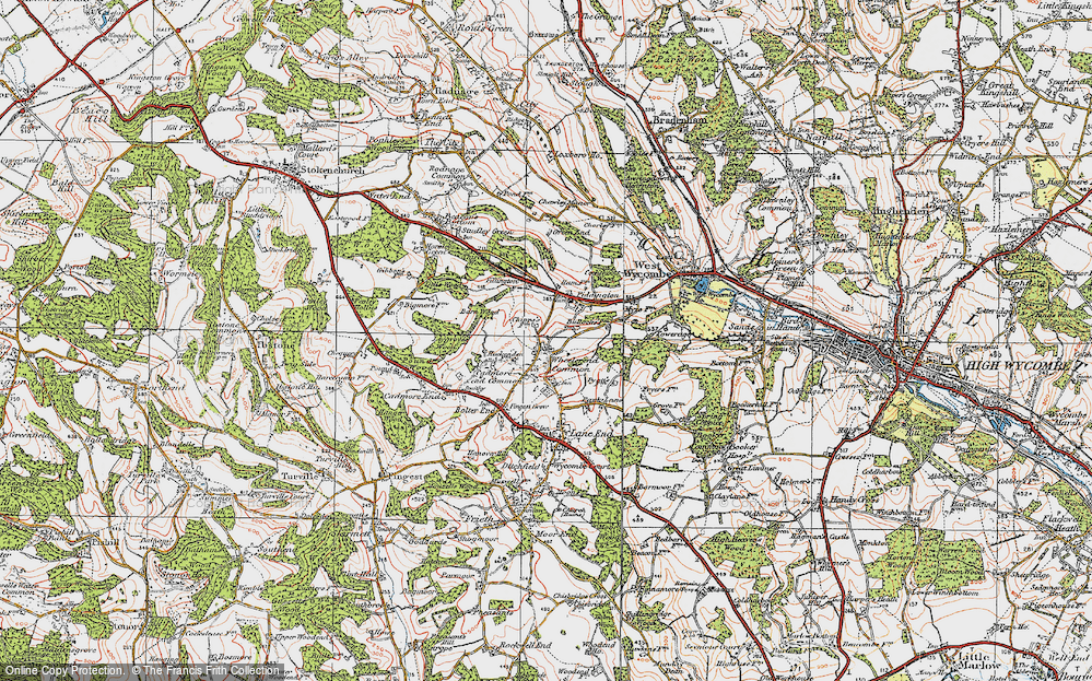 Old Map of Wheeler End, 1919 in 1919
