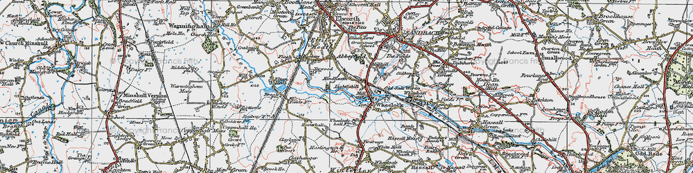 Old map of Wheelock in 1923