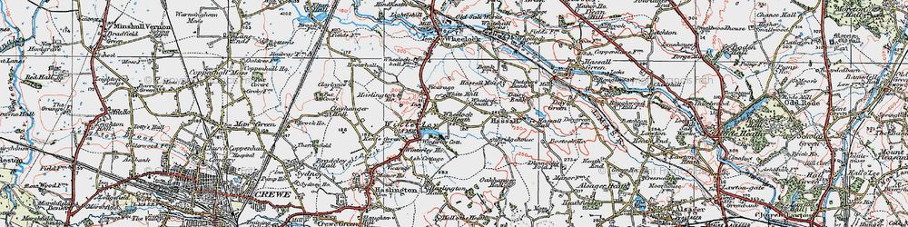 Old map of Wheelock Heath in 1923