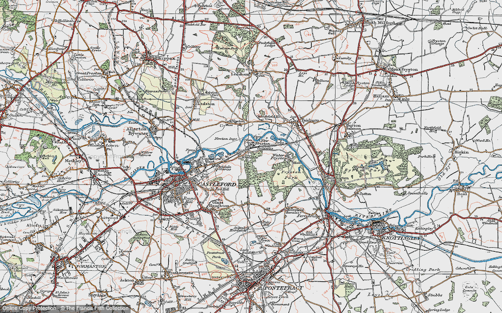 Old Map of Wheldale, 1925 in 1925