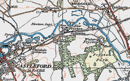 Old map of Wheldale in 1925