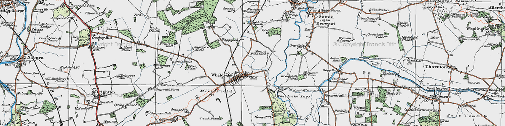 Old map of Wheldrake in 1924