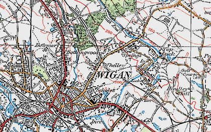 Old map of Whelley in 1924