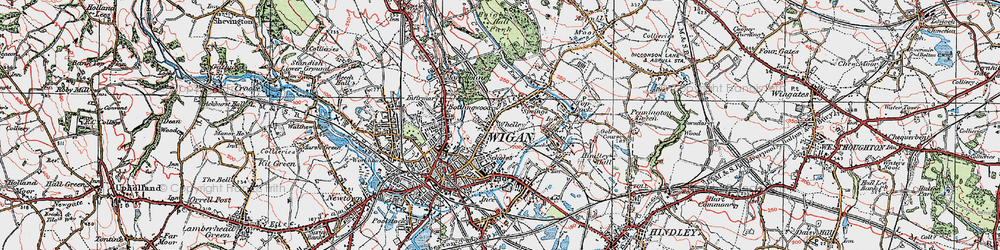 Old map of Whelley in 1924
