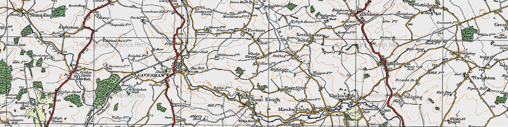 Old map of Monks Eleigh Tye in 1921