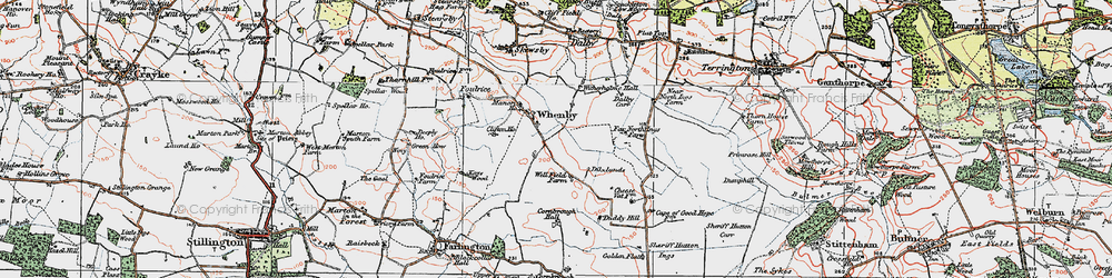 Old map of Whenby in 1924