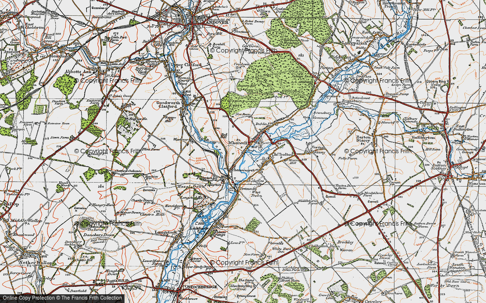 Old Map of Wherwell, 1919 in 1919