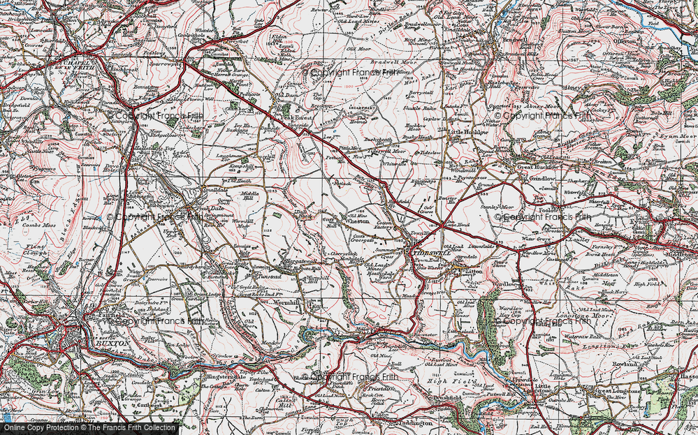 Old Map of Wheston, 1923 in 1923