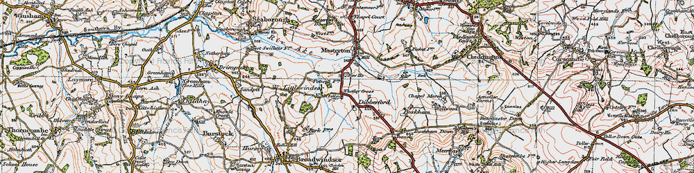 Old map of Whetley Cross in 1919