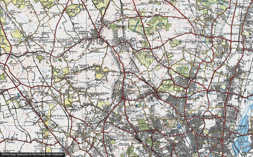 Old Map of Whetstone, 1920 in 1920