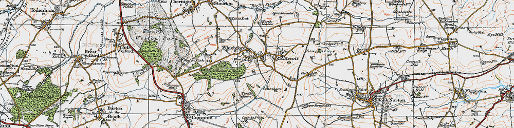 Old map of Yerdley Coppice in 1919
