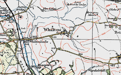 Old map of Whilton in 1919