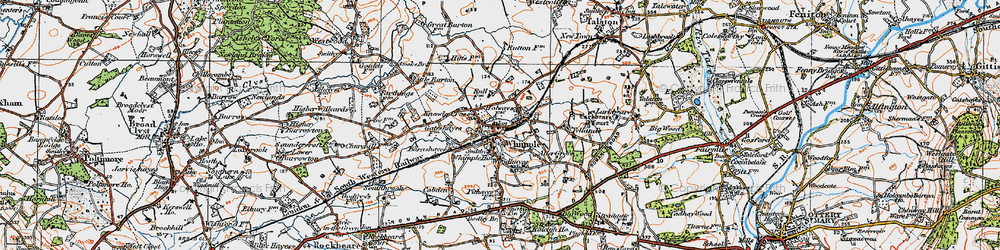 Old map of Whimple in 1919