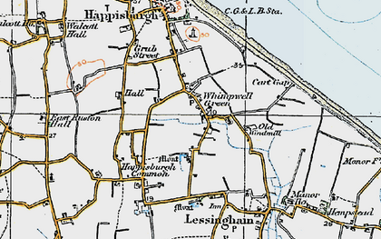 Old map of Whimpwell Green in 1922