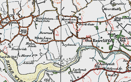 Old map of Whin Lane End in 1924