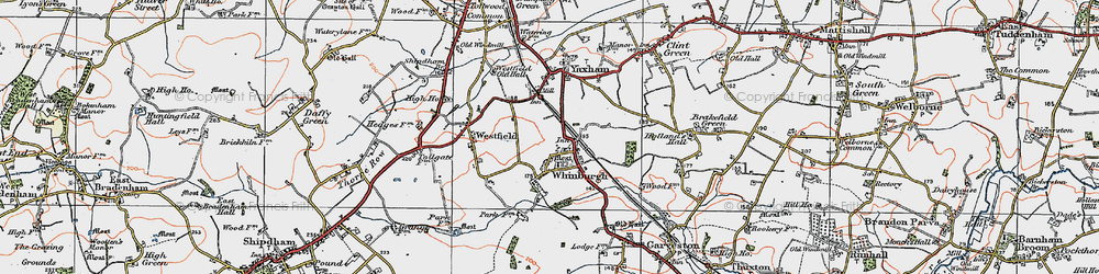 Old map of Whinburgh in 1921
