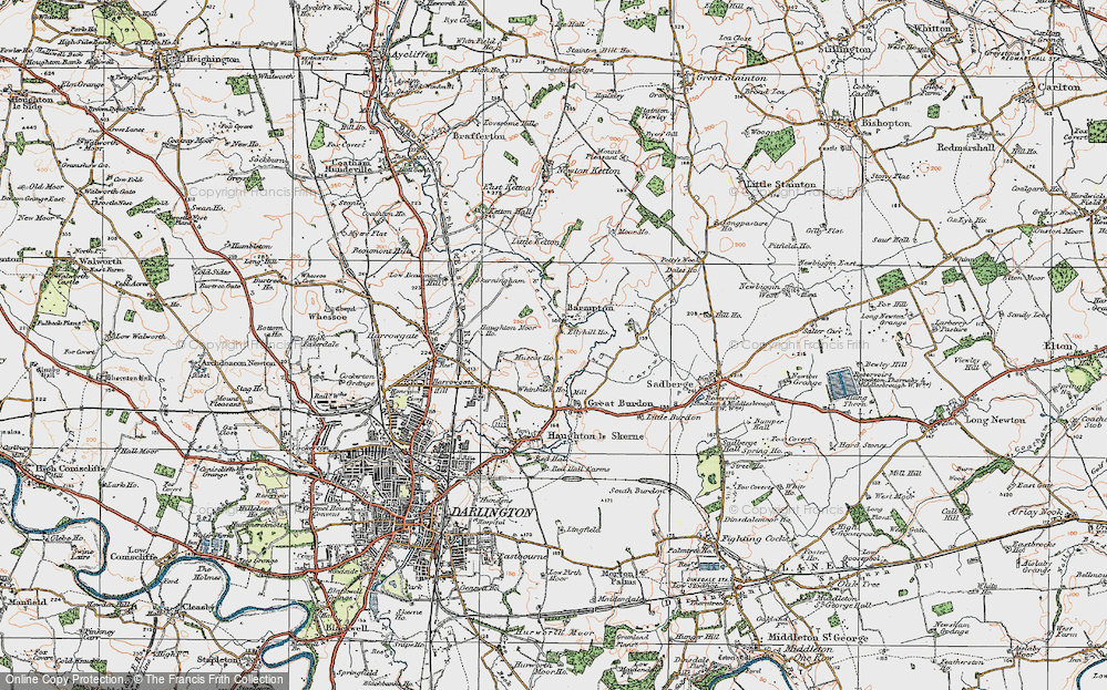 Old Map of Whinfield, 1925 in 1925