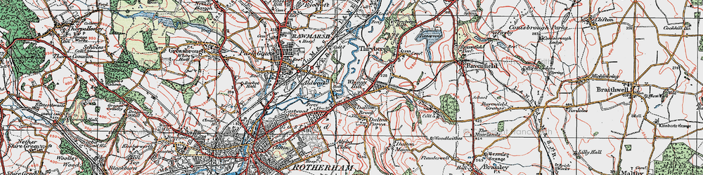 Old map of Whinney Hill in 1924