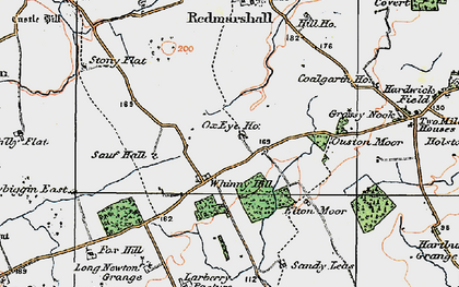 Old map of Whinny Hill in 1925
