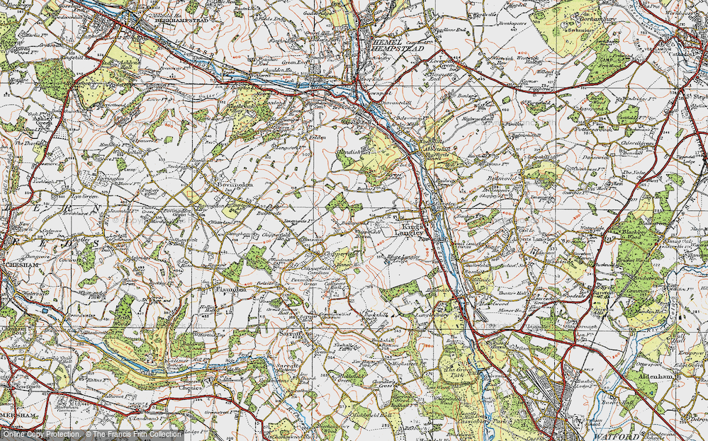 Old Map of Whippendell Bottom, 1920 in 1920