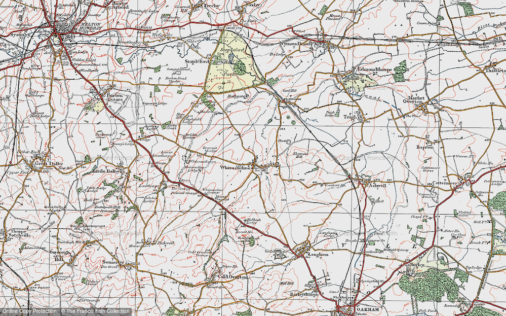 Old Map of Historic Map covering Whissenthorpe in 1921