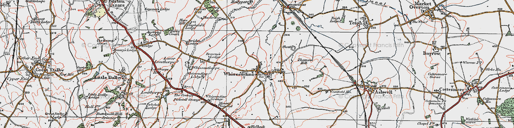 Old map of Whissendine in 1921