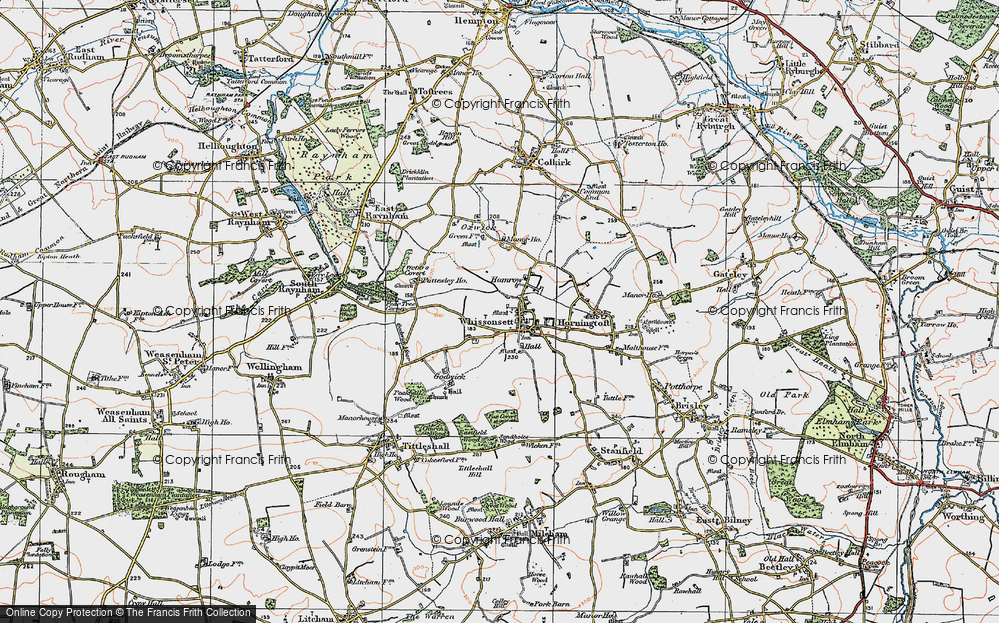 Old Map of Whissonsett, 1921 in 1921