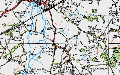 Old map of Whistley Green in 1919
