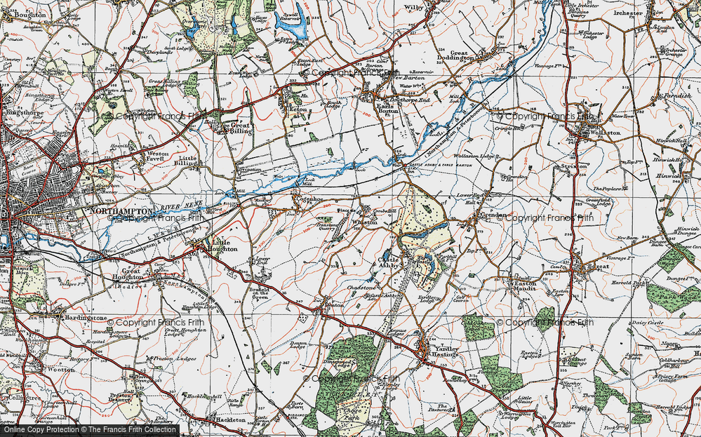 Old Map of Whiston, 1919 in 1919