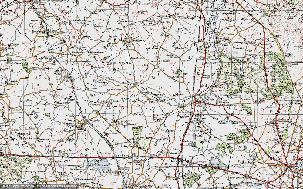 Old Map of Whiston, 1921 in 1921