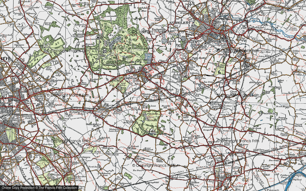 Old Map of Whiston, 1923 in 1923