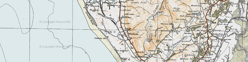 Old map of Black Combe in 1925