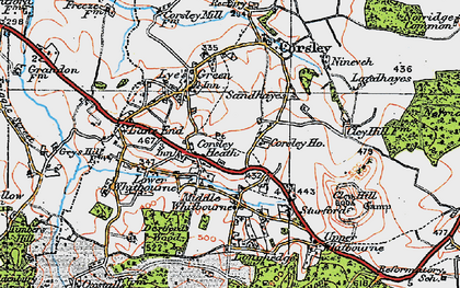 Old map of Whitbourne Moor in 1919
