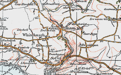 Old map of Whitchurch in 1922