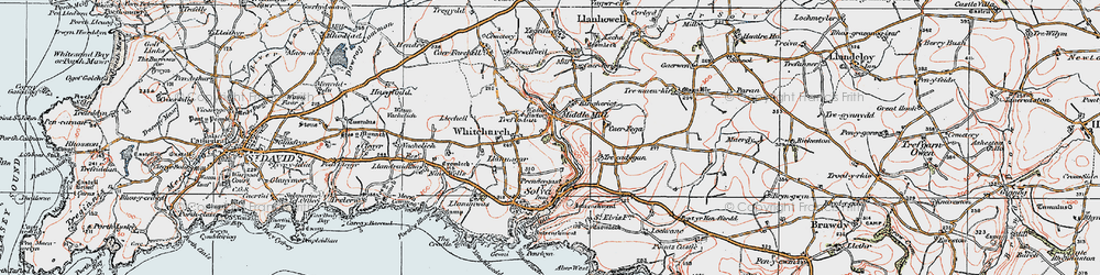 Old map of Whitchurch in 1922