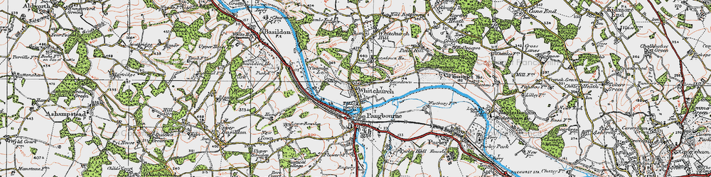 Old map of Whitchurch-on-Thames in 1919