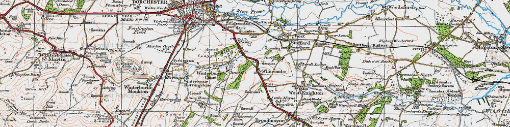 Old map of Whitcombe in 1919