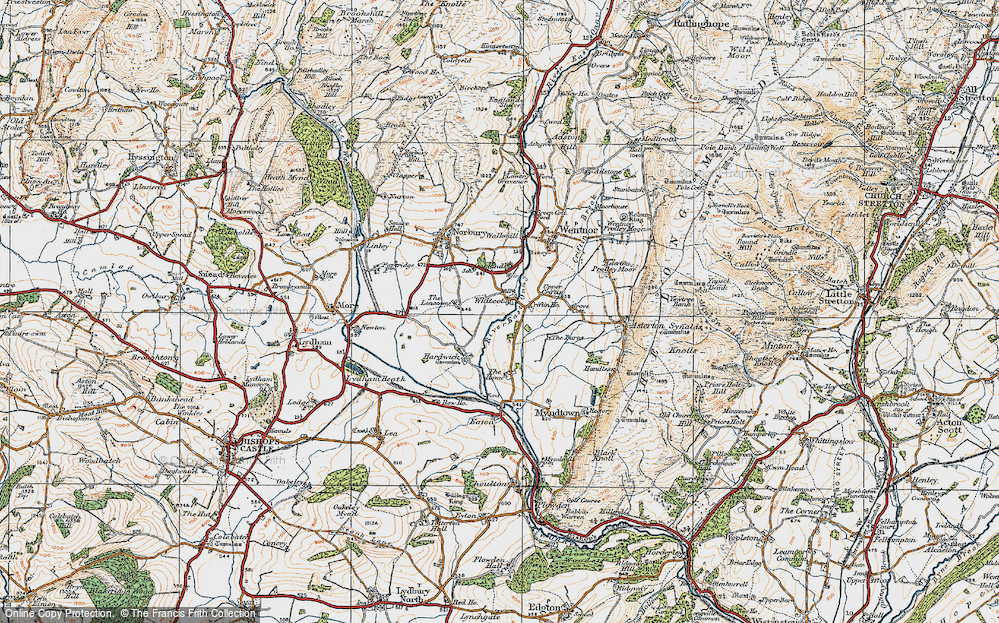 Old Map of Whitcot, 1920 in 1920