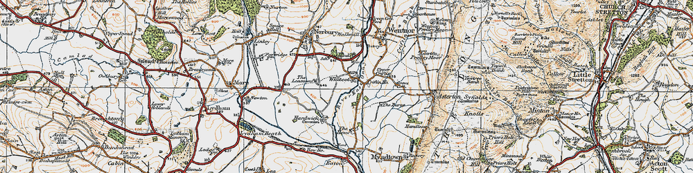 Old map of Whitcot in 1920