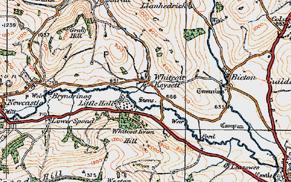 Old map of Whitcott Keysett in 1920