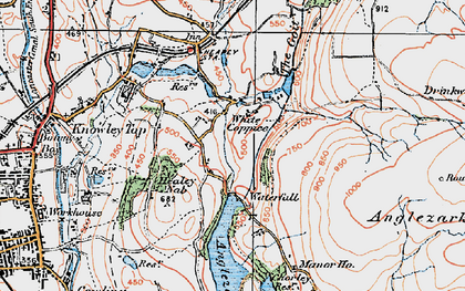 Old map of Anglezarke Moor in 1924