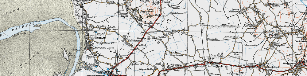 Old map of Battleborough in 1919
