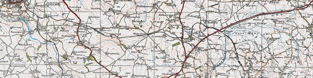 Old map of Tresawna in 1919