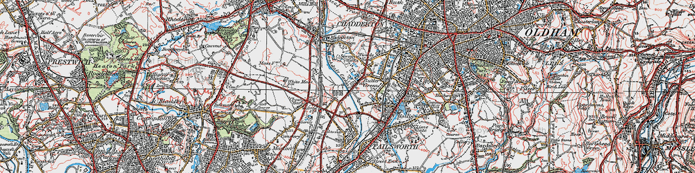 Old map of White Gate in 1924